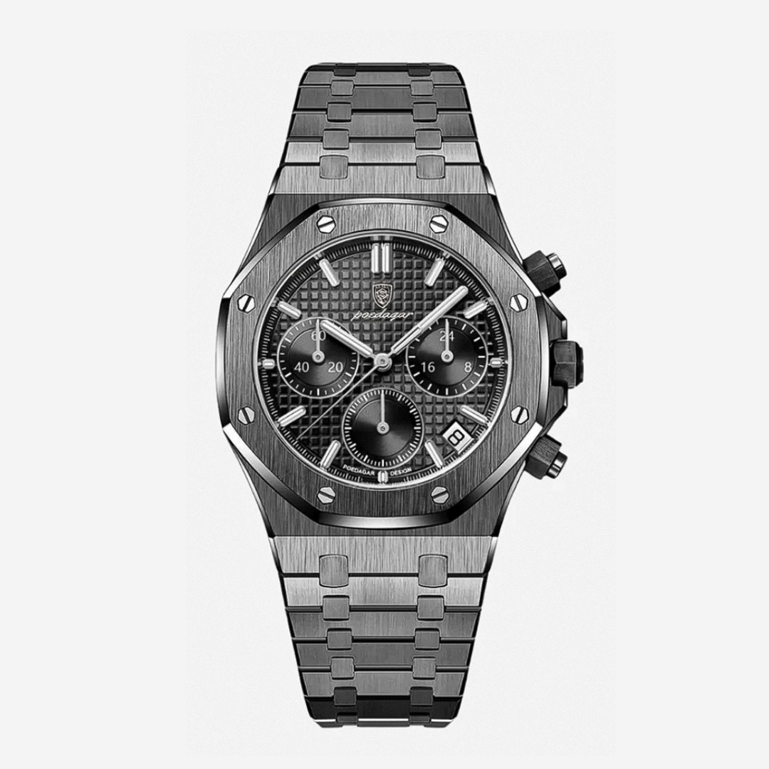 Damian | Iconic Steel Frame Bold Chronograph Design Watch | 42mm