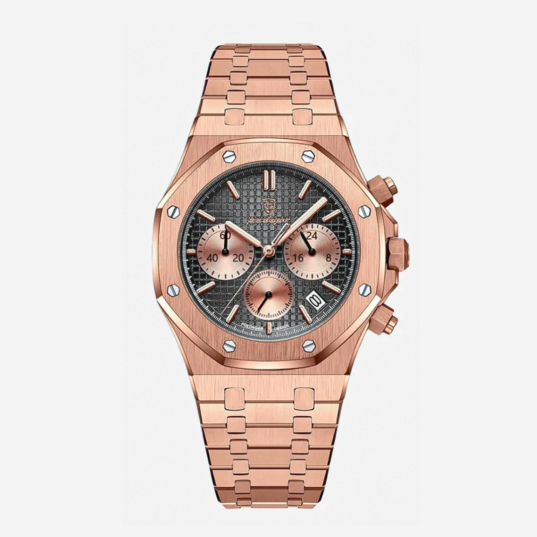 Damian | Iconic Steel Frame Bold Chronograph Design Watch | 42mm