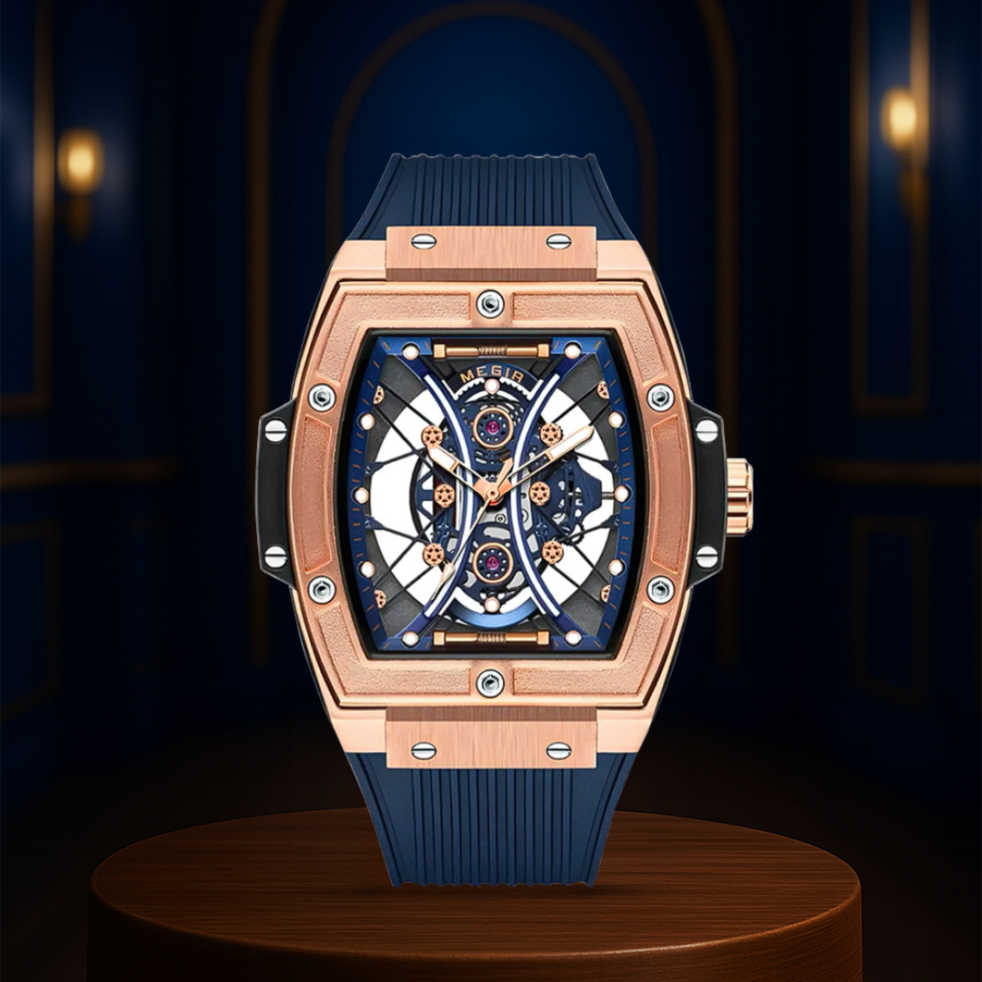 Ryker | Striking Tonneau Case Futuristic Skeleton Build Watch | 42mm