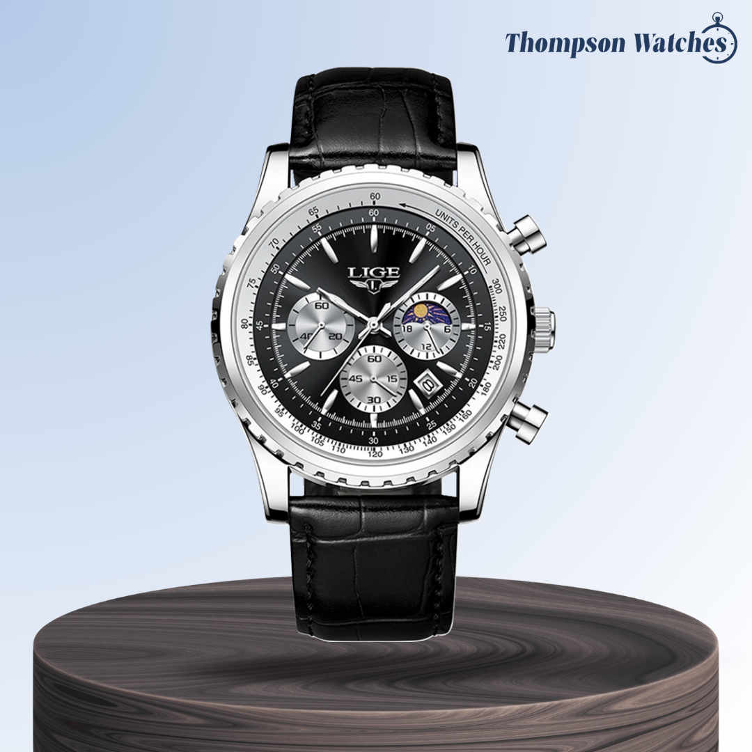 Leo | Elegant Chronograph Moon Phase Watch| 46mm
