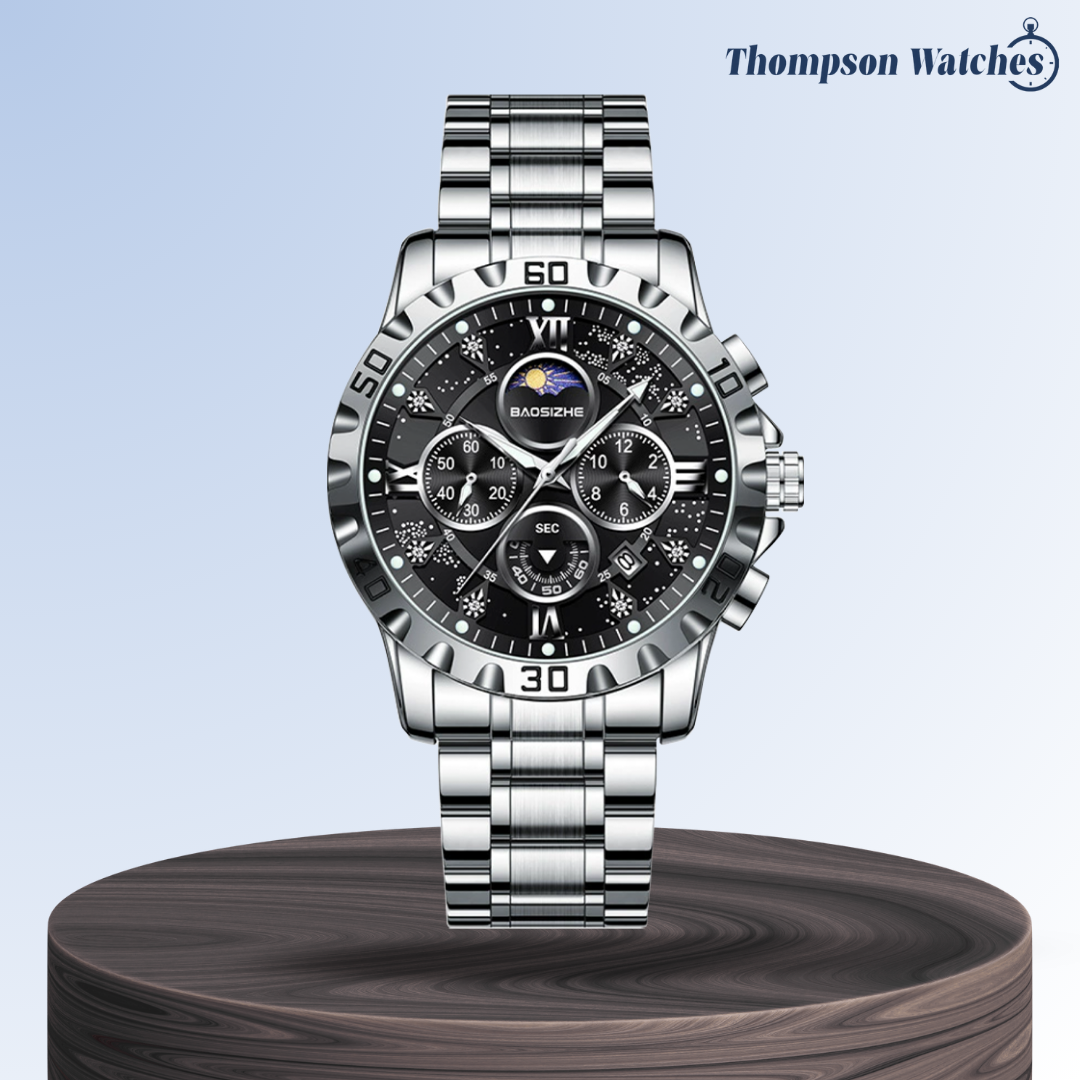 Rex | Opulent Chronograph Watch with Sleek Metal Band | 43.9mm