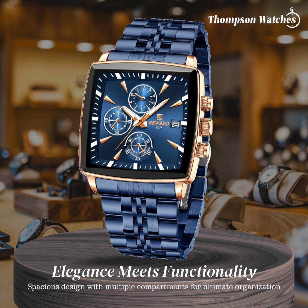 Troy | Men's Rectangular Luxury Quartz Wristwatch | 47mm