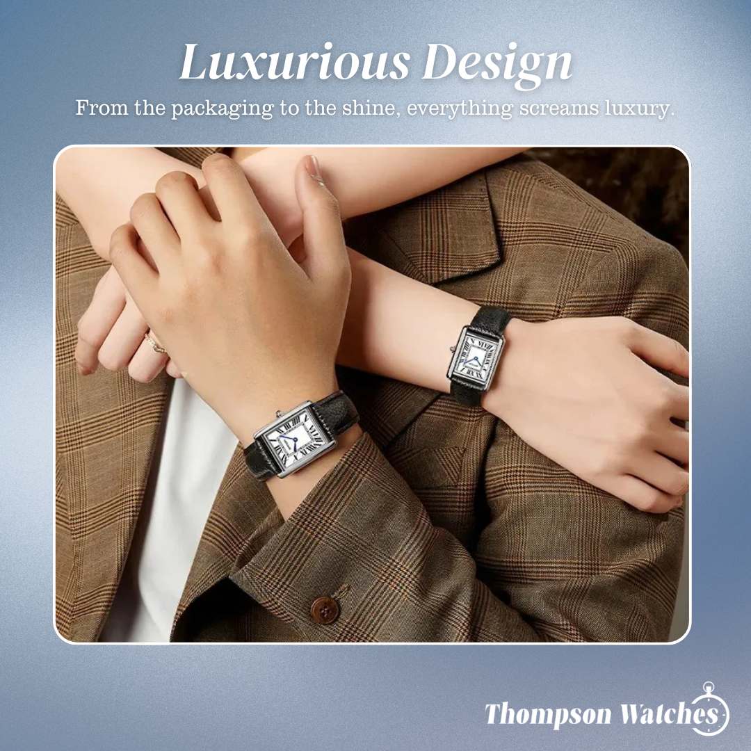 Matthew | Rectangular Watch with Silver-Tone Case | 28*27mm