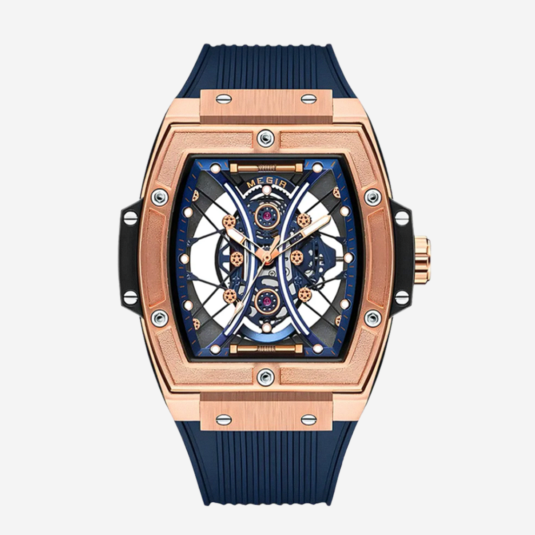 Ryker | Striking Tonneau Case Futuristic Skeleton Build Watch | 42mm