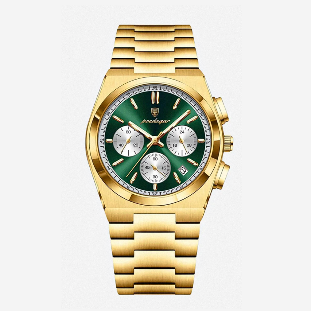 Logan | Sleek Steel Finish Modern Chronograph Build Watch | 40mm