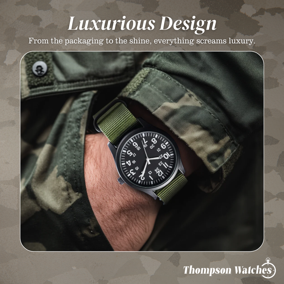Nicolas | Luminous Field Watch with Tactical Strap | 41mm