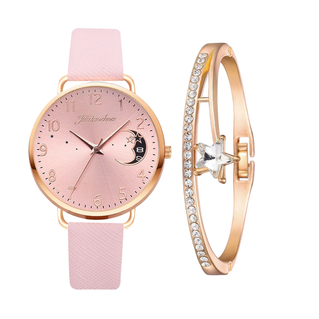 Sierra | Moon Number Dial Watch and Bracelets Set | 36mm