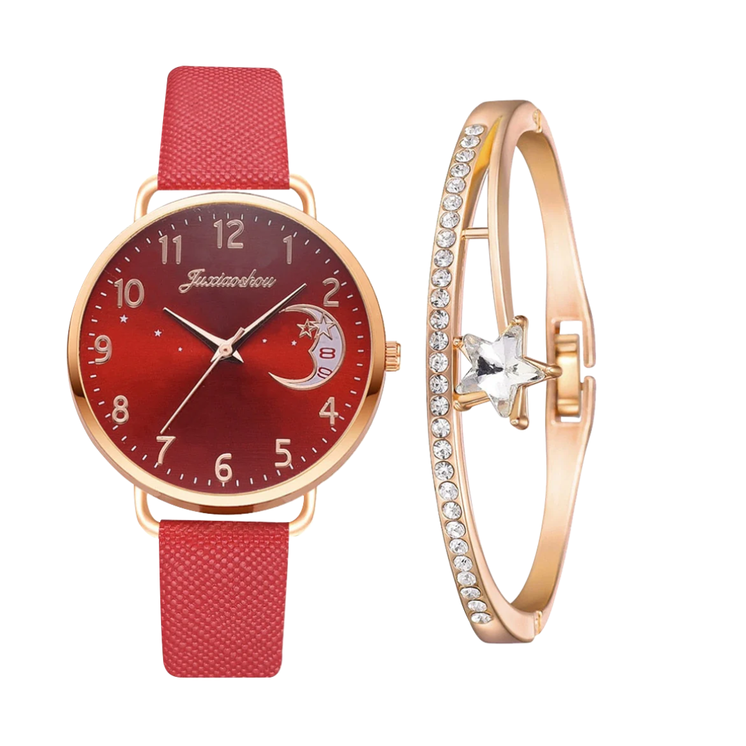 Sierra | Moon Number Dial Watch and Bracelets Set | 36mm