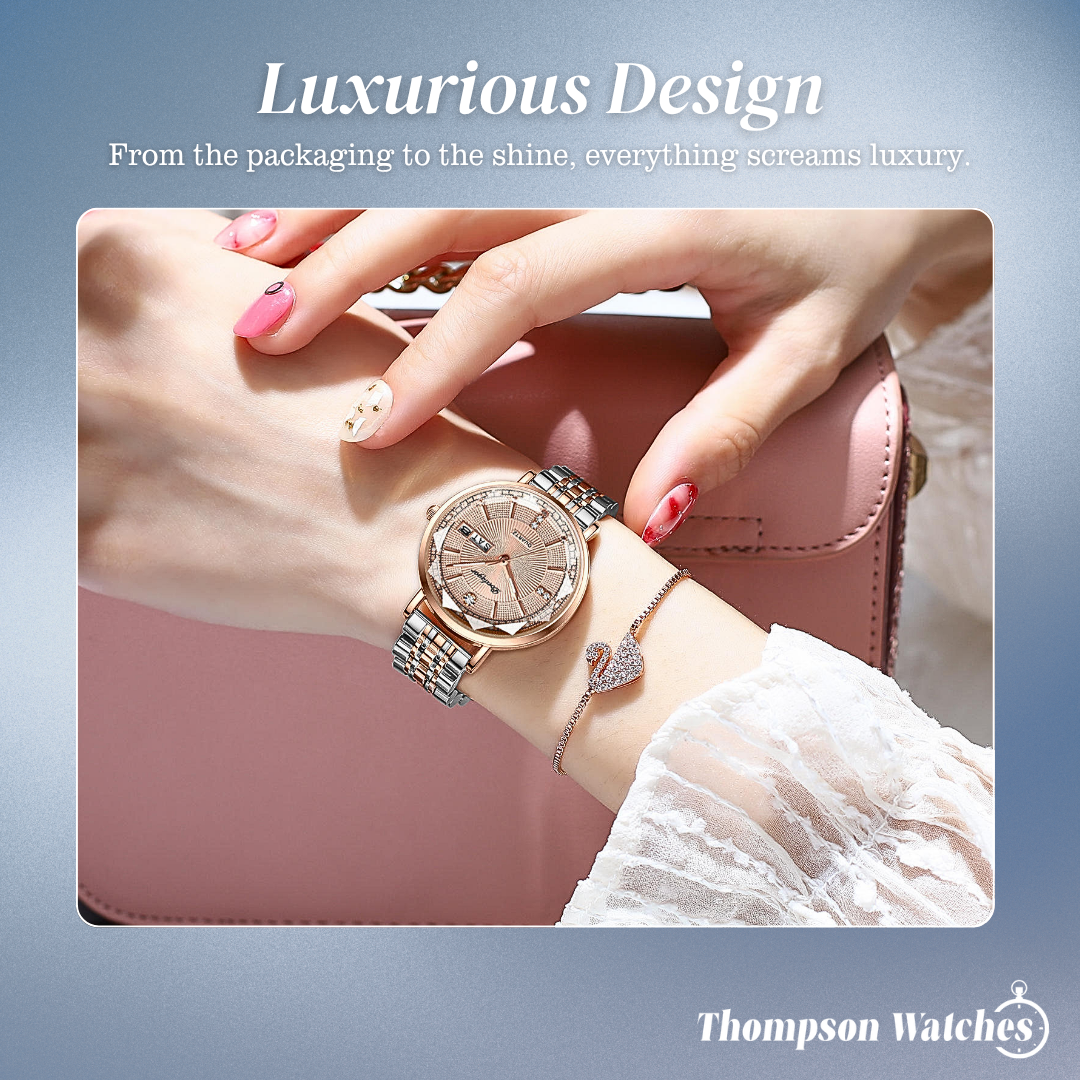 Patricia | Luxury Two-Tone Crystal Watch | 32mm