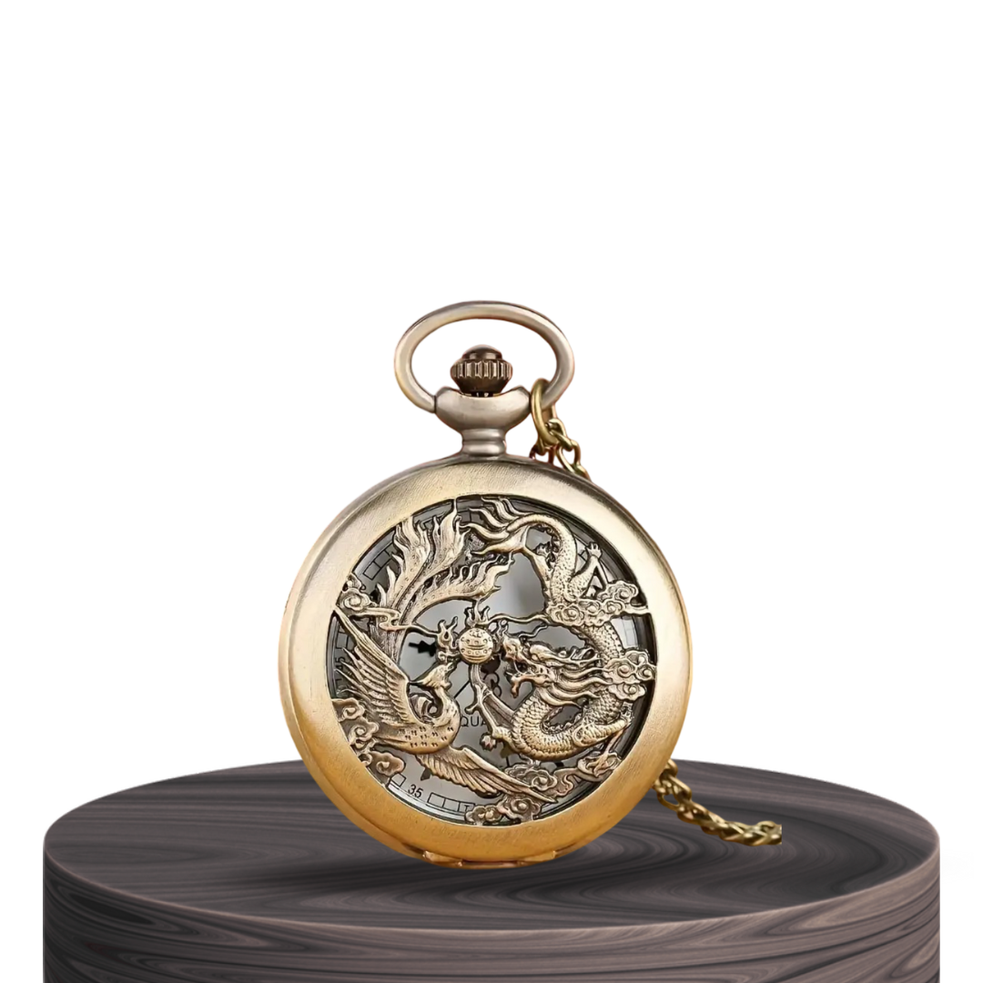 Bart | Intricately Carved Dragon Pocket Watch | 45mm