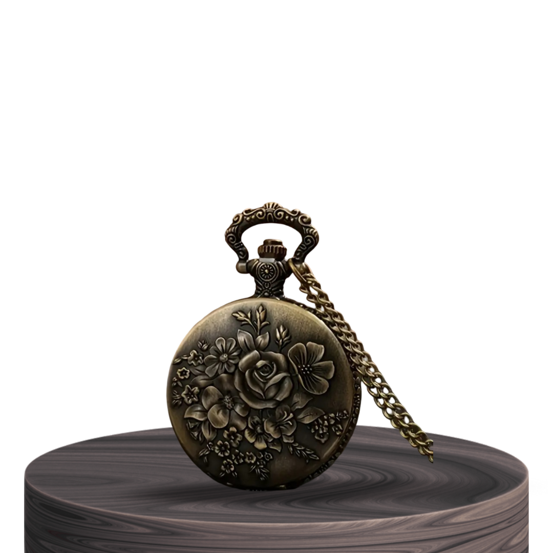 Cornet | Bronze Floral Embossed Pocket Watch | 45mm