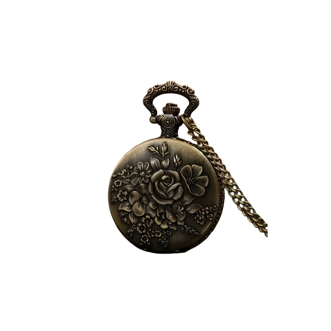 Cornet | Bronze Floral Embossed Pocket Watch | 45mm