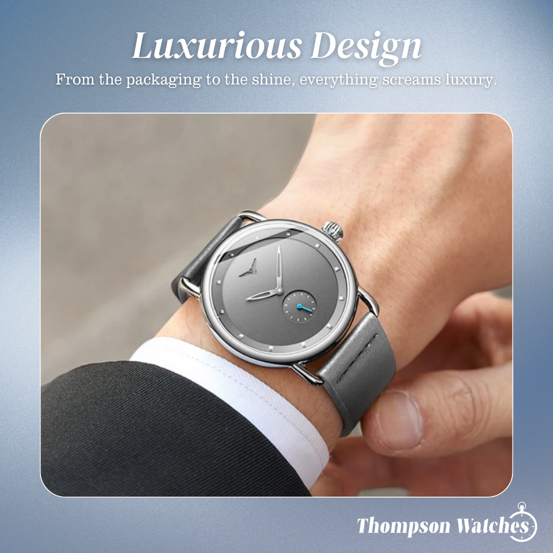 Caleb | Sleek Minimalist Leather Watch | 41mm