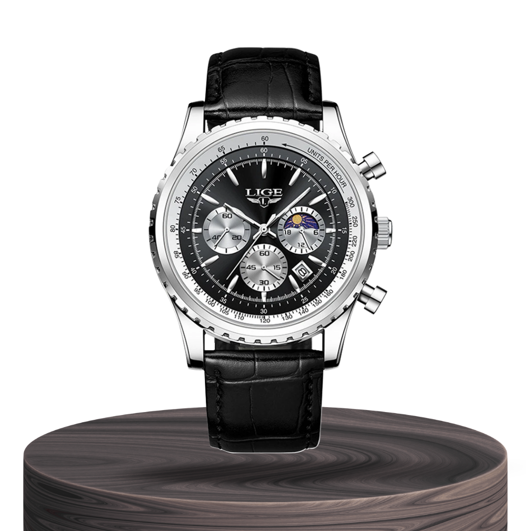 Leo | Elegant Chronograph Moon Phase Watch| 46mm