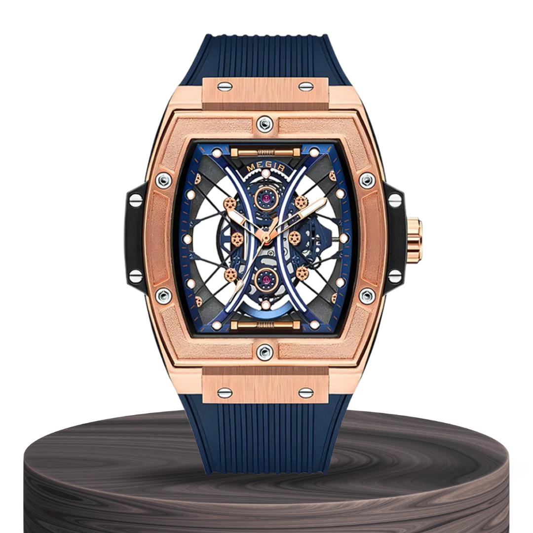 Ryker | Striking Tonneau Case Futuristic Skeleton Build Watch | 42mm