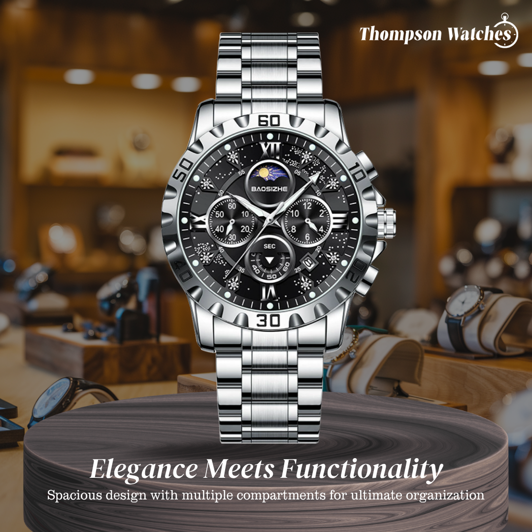 Rex | Opulent Chronograph Watch with Sleek Metal Band | 43.9mm