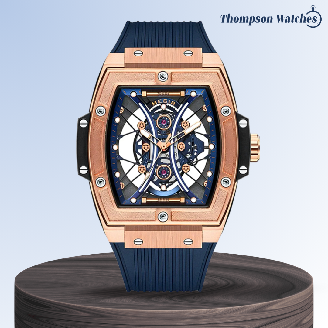 Ryker | Striking Tonneau Case Futuristic Skeleton Build Watch | 42mm