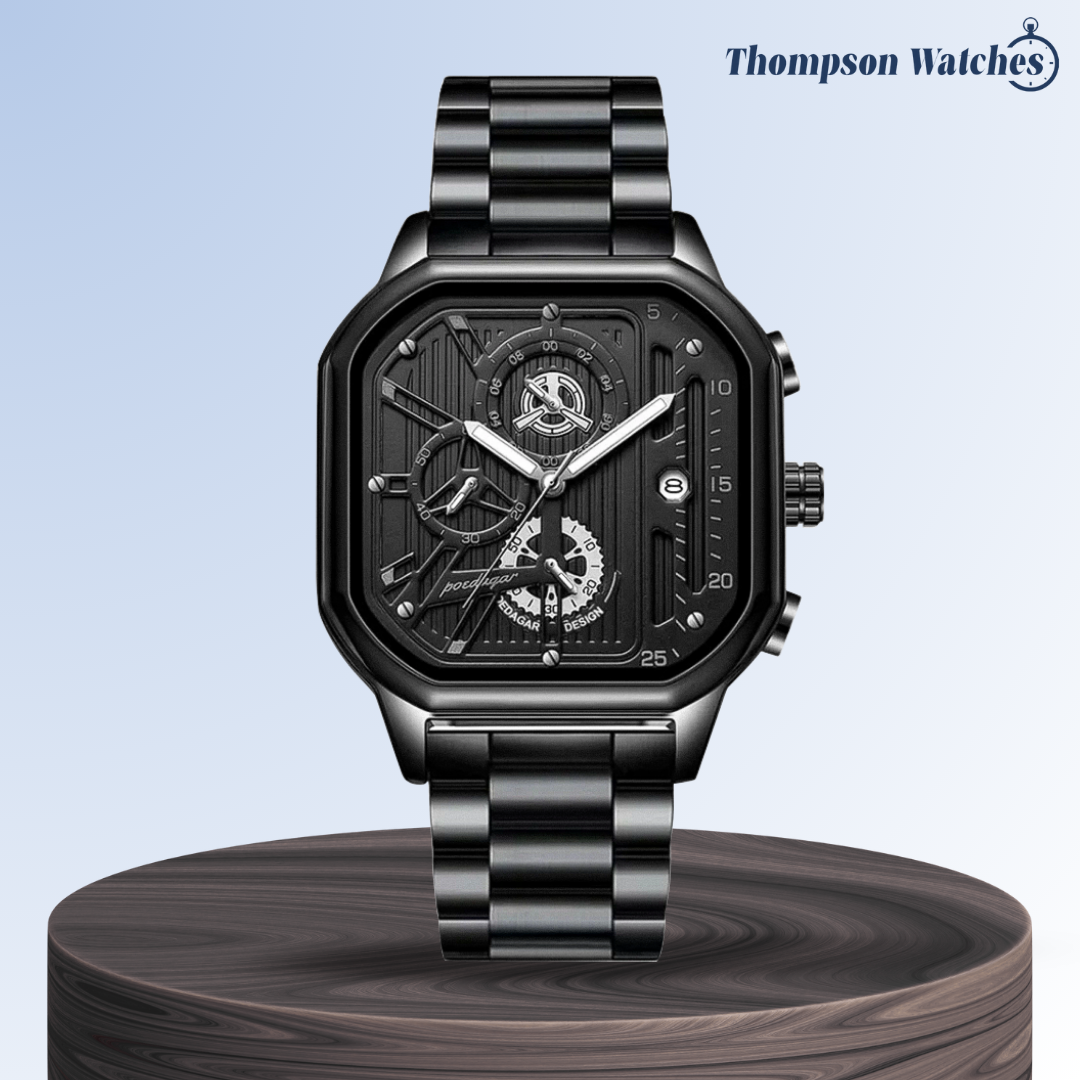 Orion | Industrial-Inspired Bold All-Black Geometric Case Watch | 41mm