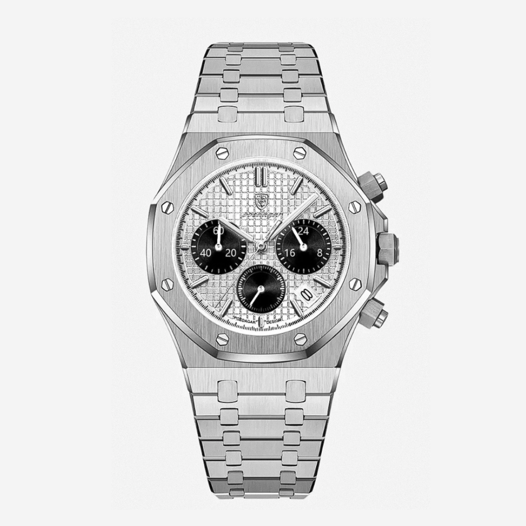 Damian | Iconic Steel Frame Bold Chronograph Design Watch | 42mm
