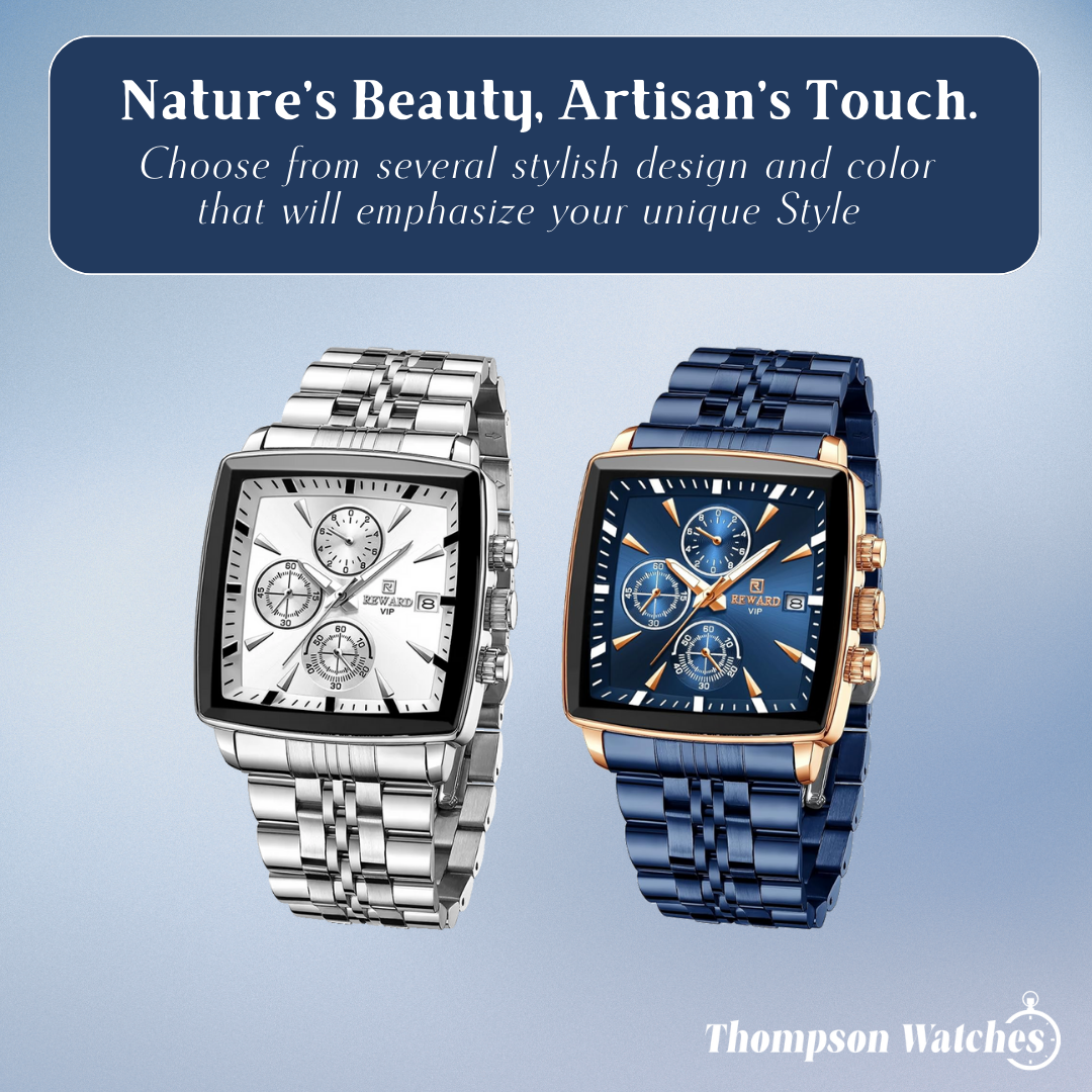 Troy | Men's Rectangular Luxury Quartz Wristwatch | 47mm