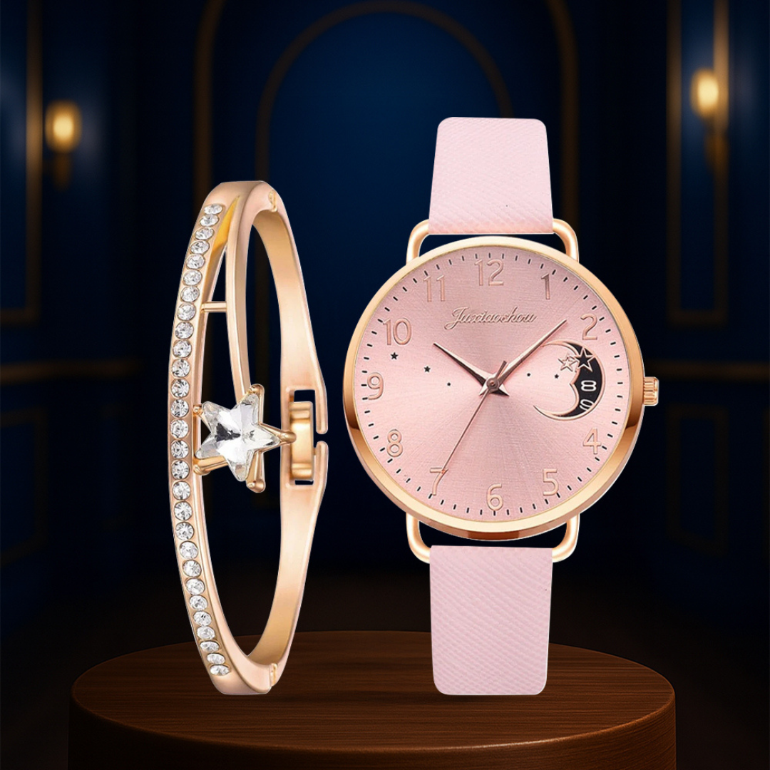 Sierra | Moon Number Dial Watch and Bracelets Set | 36mm