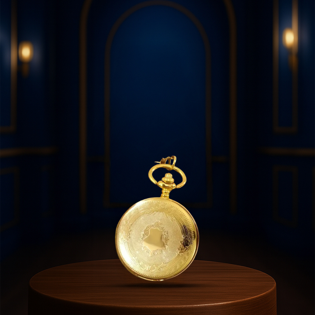 Glaze | Engraved Gold Pocket Watch | 45mm