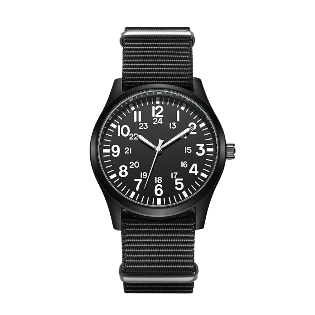 Nicolas | Luminous Field Watch with Tactical Strap | 41mm