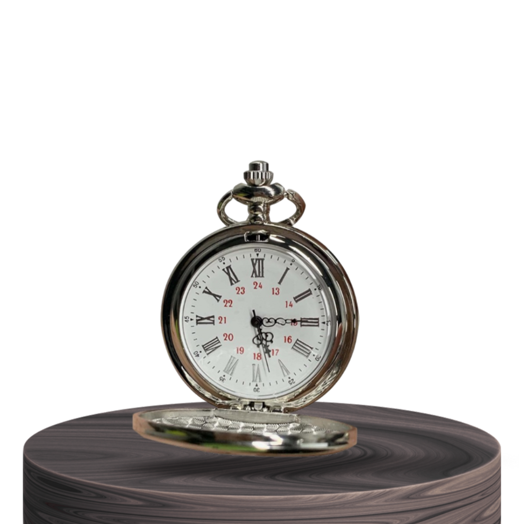 Luther | Classic Silver Pocket Watch | 45mm
