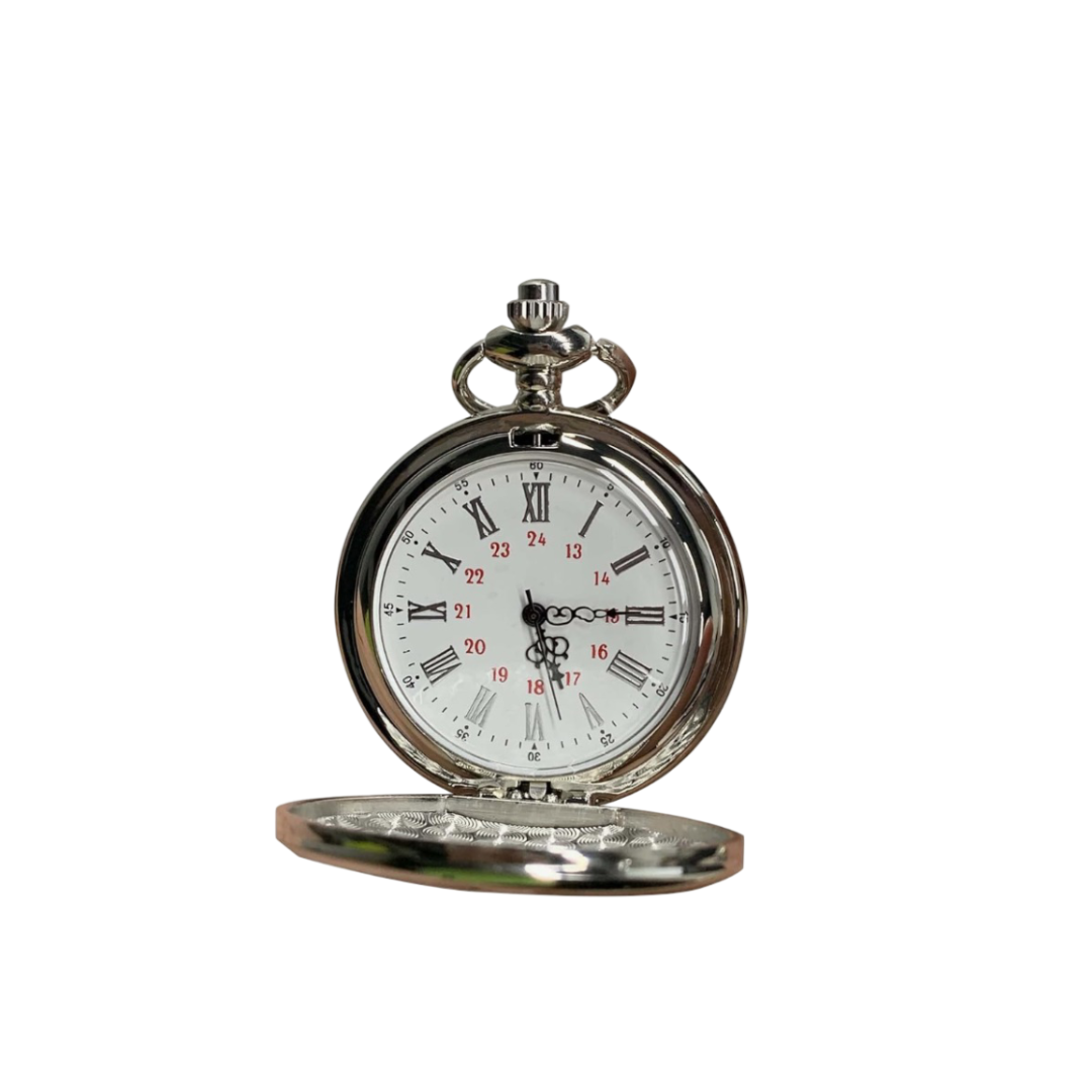 Luther | Classic Silver Pocket Watch | 45mm