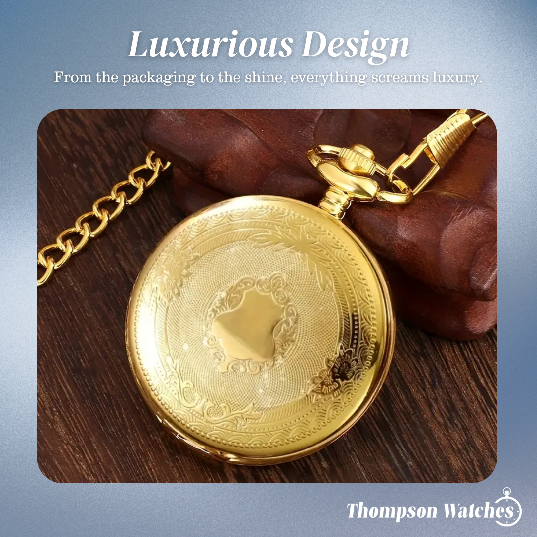 Glaze | Engraved Gold Pocket Watch | 45mm