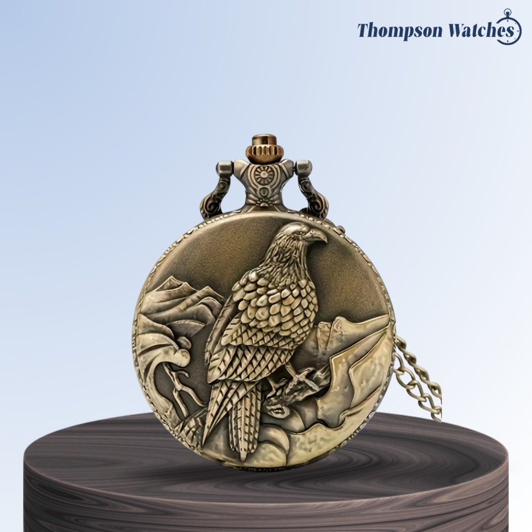 Jones | Eagle Embossed Pocket Watch | 45mm