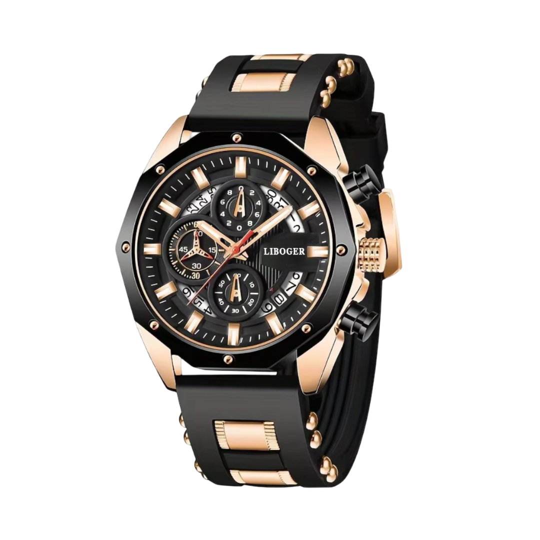 Dean | Men's Silicone Strap Sports Chronograph Quartz Watch | 35mm