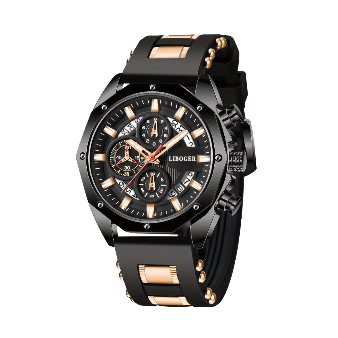 Dean | Men's Silicone Strap Sports Chronograph Quartz Watch | 35mm